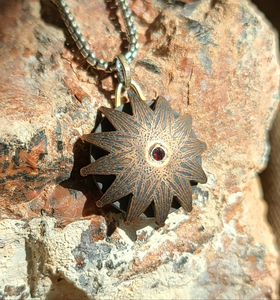 Copper with Garnet Pendant