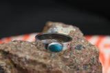 Chunky Turquoise Ring w/ Unique Sterling Silver Band SIZE 10.5